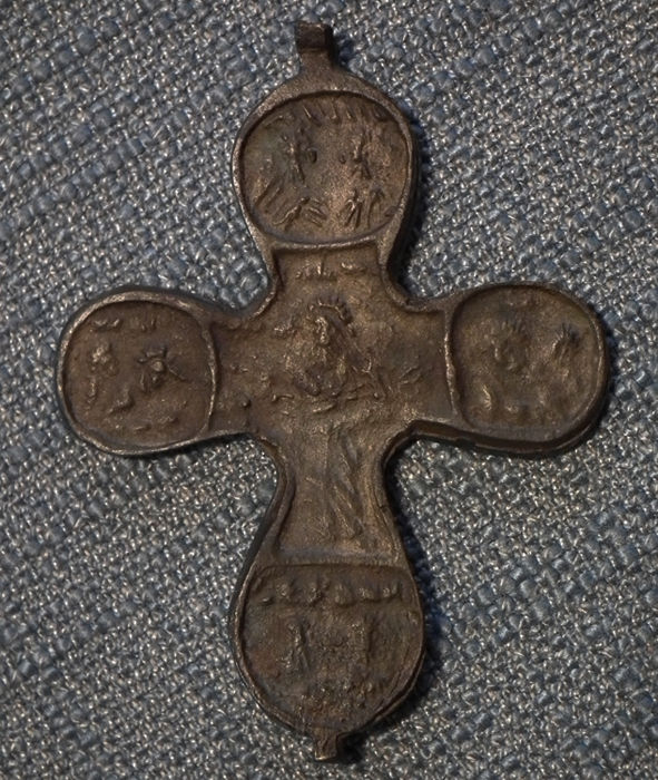 Thumbnail: Orthodox Byzantine Bronze Pectoral Cross