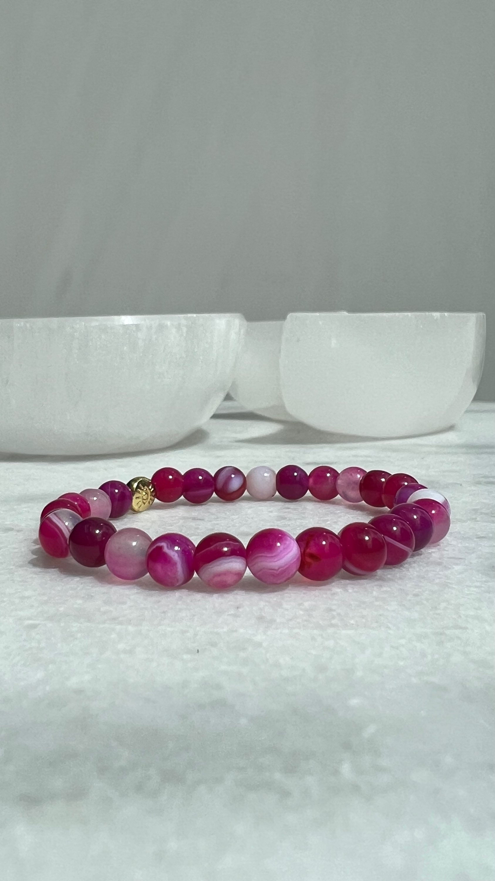 6mm Pink Banded Agate - Stone of Calm and Confidence