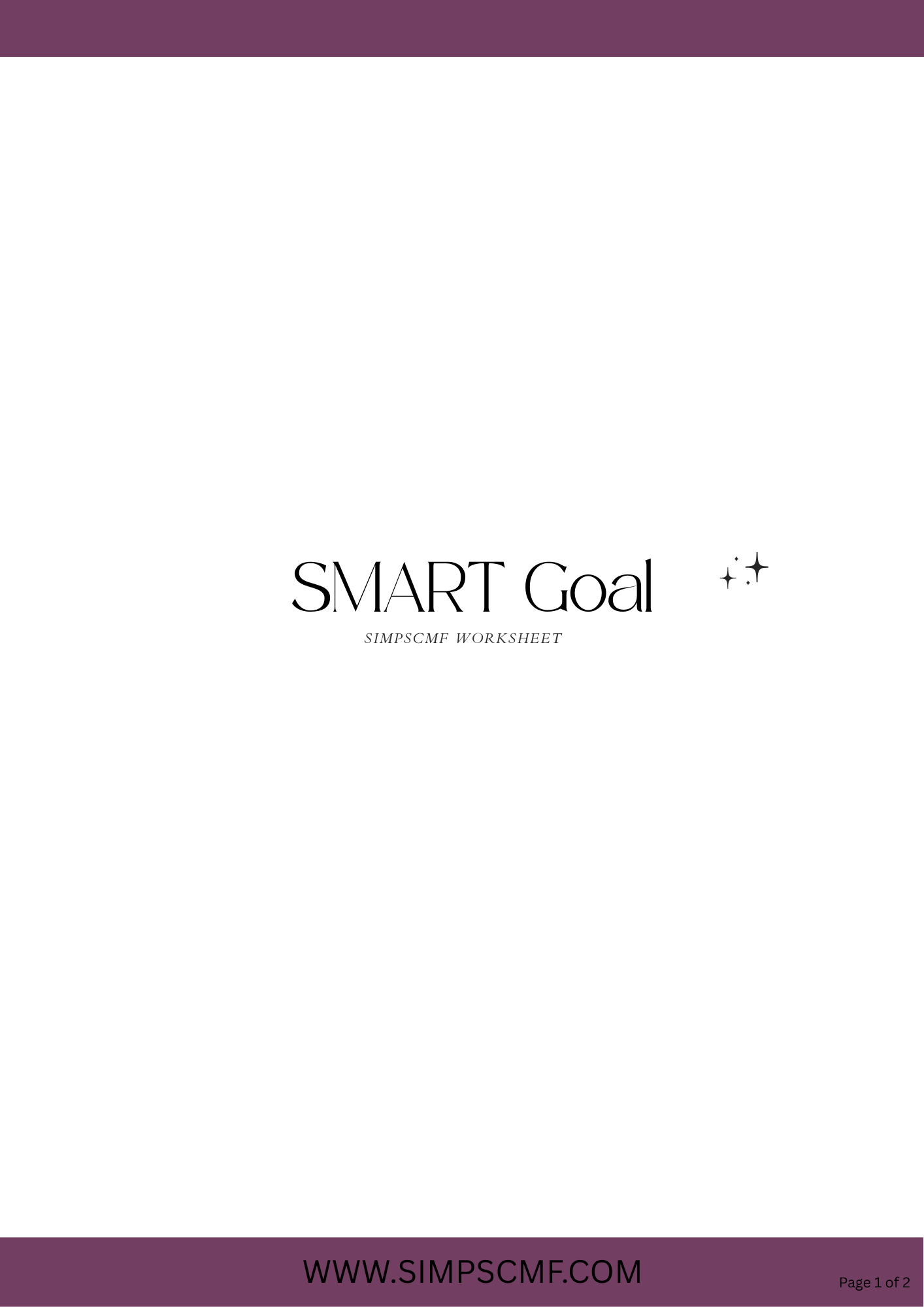 SMART Goals SimpsCMF Worksheet
