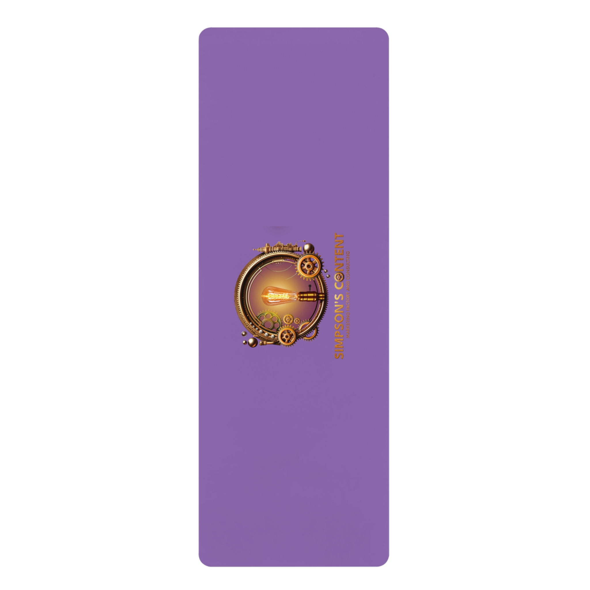 Steampunk Lightbulb Rubber Yoga Mat — Inspirational 'Simpson's Content' Design