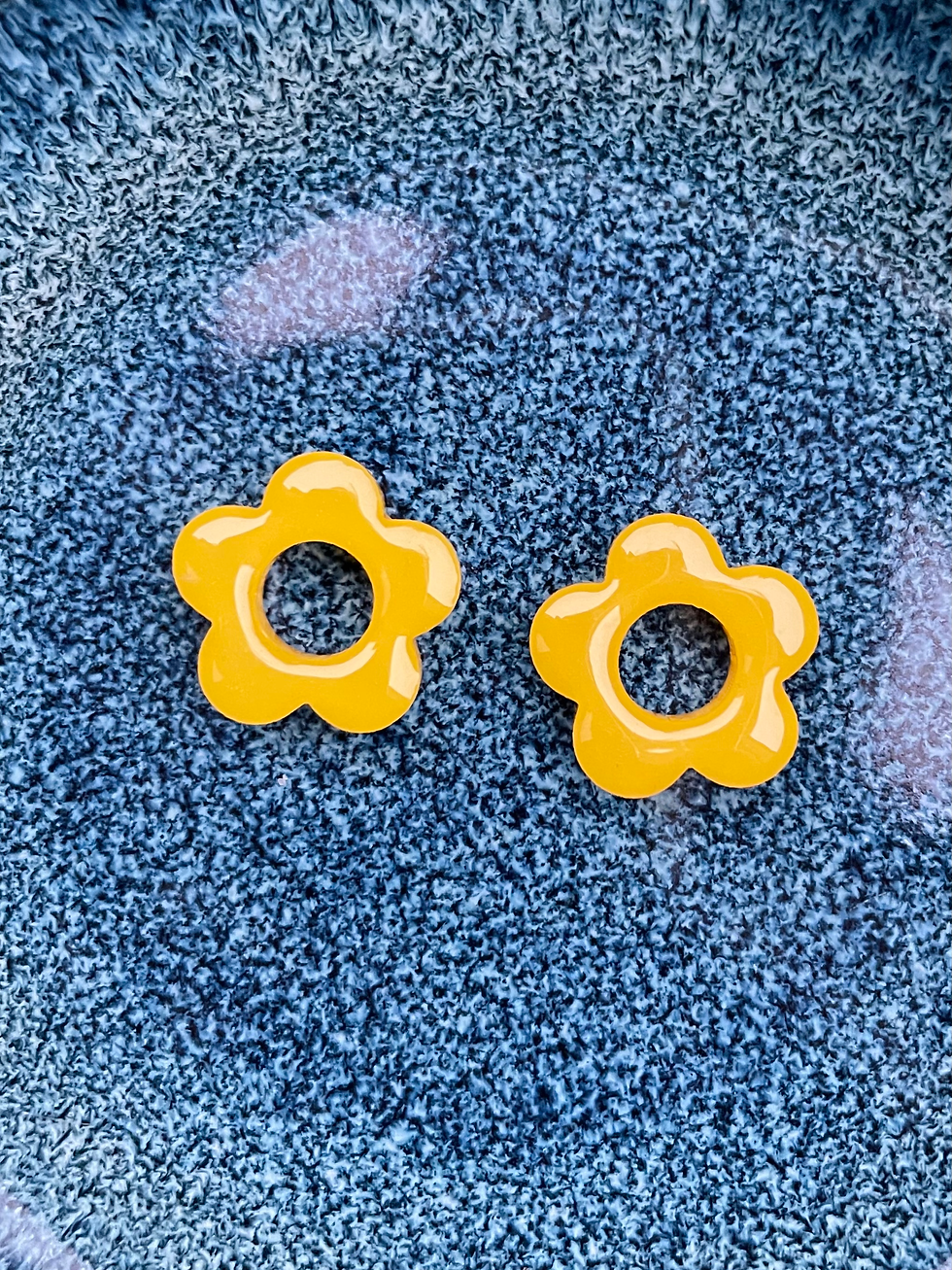 Pampilles fleurs jaunes (sans créoles)