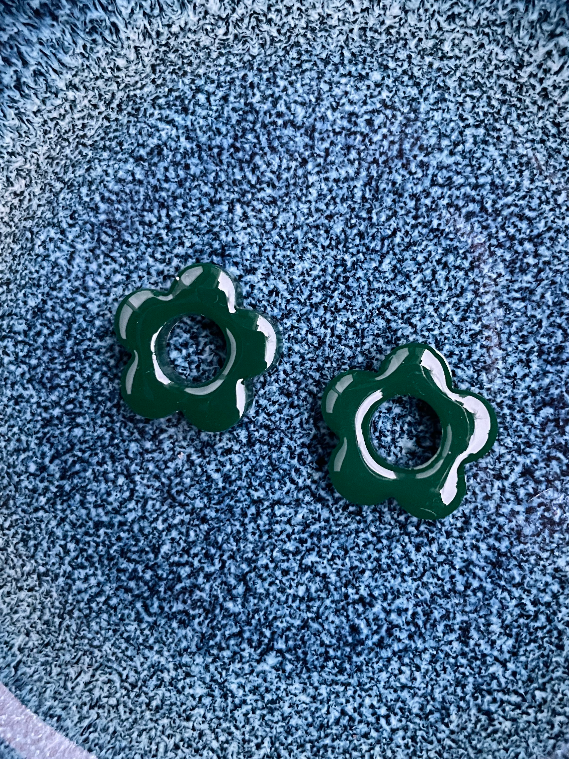 Pampilles fleurs vertes (sans créoles)