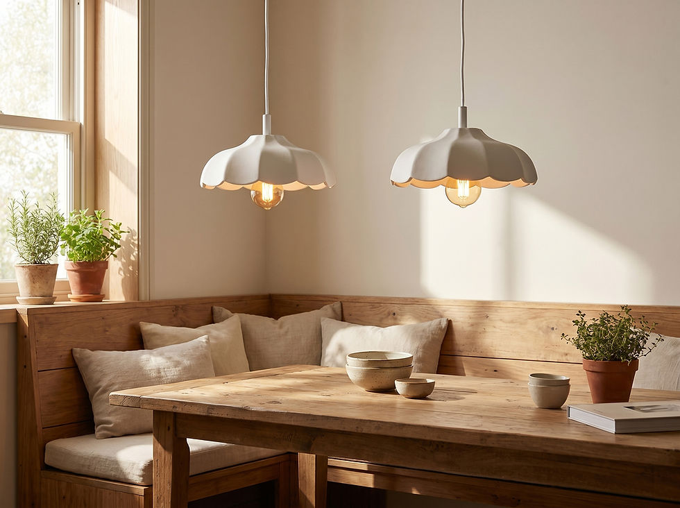 Naaya Dahlia handmade ceramic pendant light living room minimalist cluster Naaya Studio