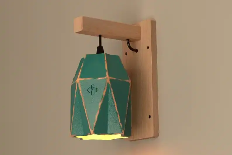 Thumbnail: Ceramic & Wooden Wall Sconce - Star