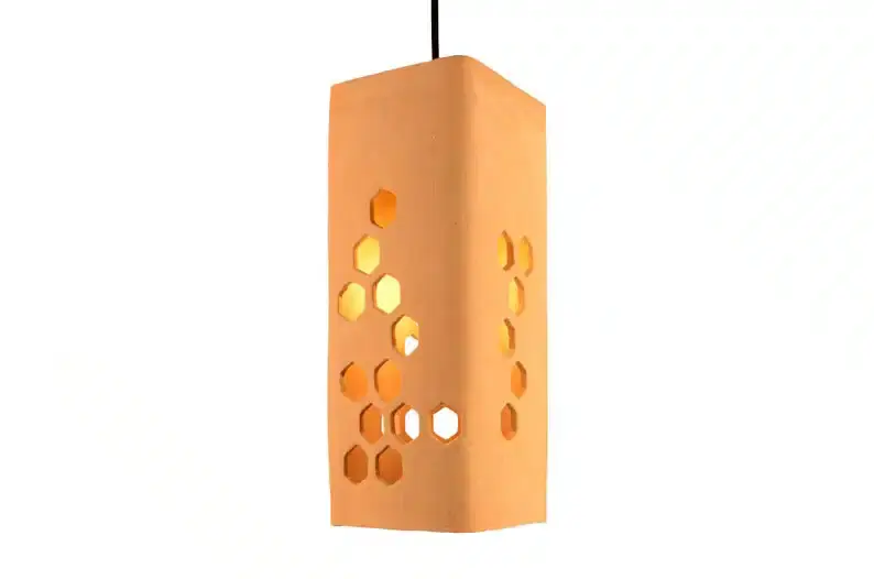 Thumbnail: Ceramic Hanging Pendant Light - Skylight Beehive
