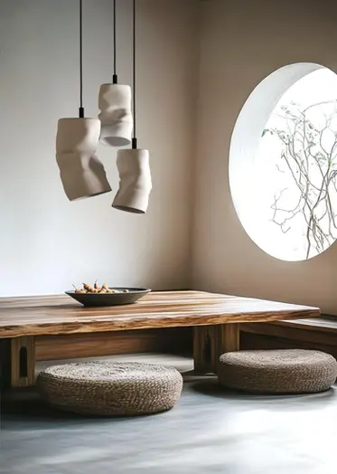Wabi Sabi Series – Raw, organic handcrafted ceramic pendant light inspired by natural textures.