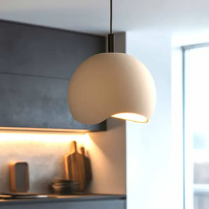 Infinity Series – Sculptural handmade ceramic light with fluid, organic curves and natural texture.