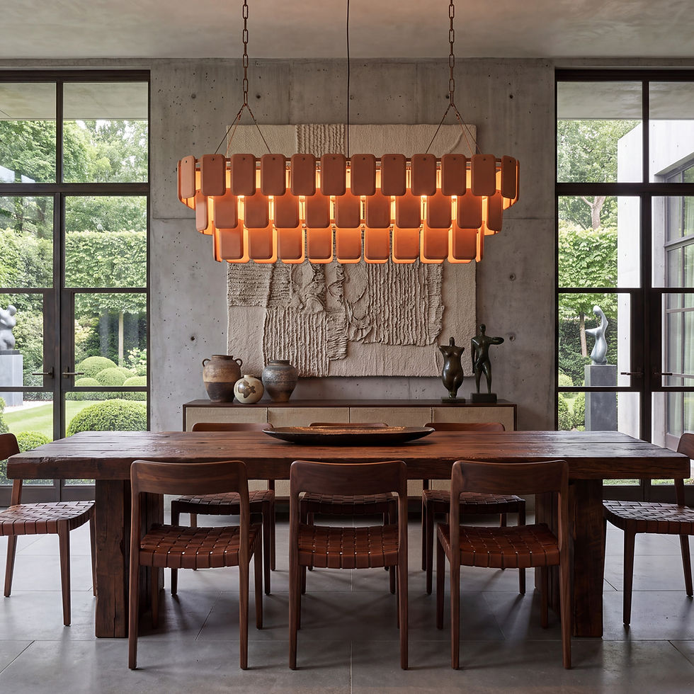 Thumbnail: Tabula Linear Ceramic Dining Chandelier | Sculptural Linear Light