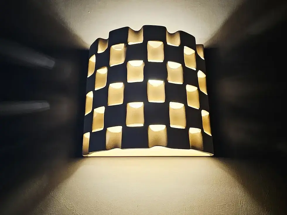 Thumbnail: Ceramic Wall Up & Down Lighting Sconce - Tessara
