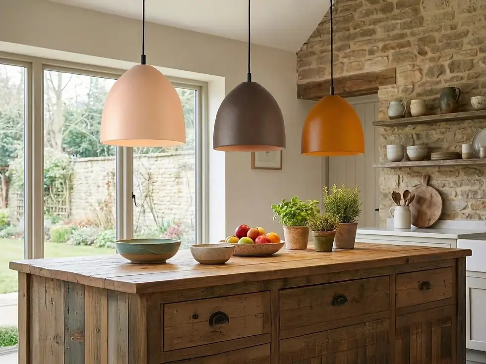 Thumbnail: Ceramic Hanging Pendant Light - Dome Color