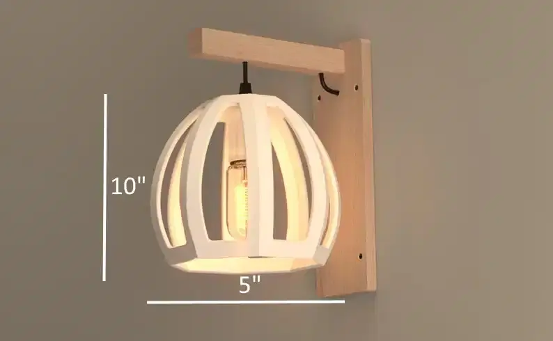 Thumbnail: Ceramic & Wooden Wall Sconce - Cotpod