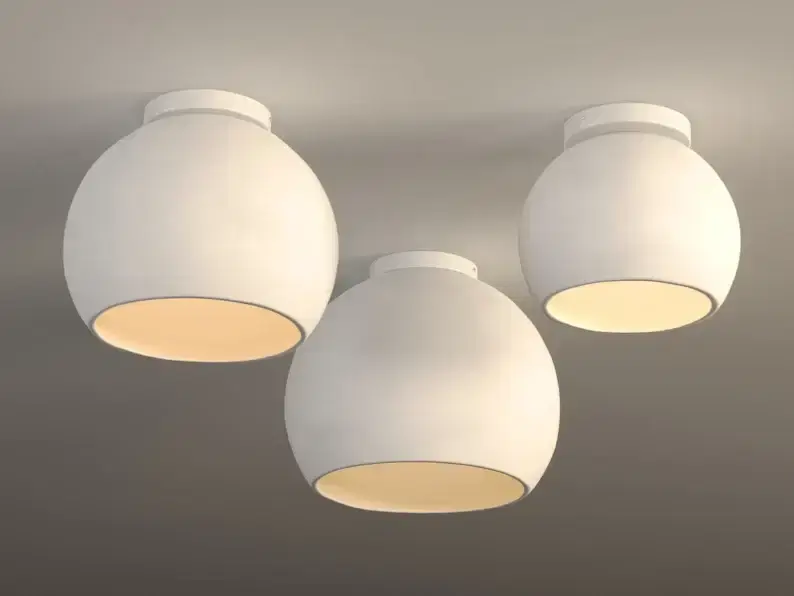 Thumbnail: Ceramic Semi Flush Light - Orbic