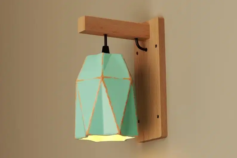 Thumbnail: Ceramic & Wooden Wall Sconce - Star