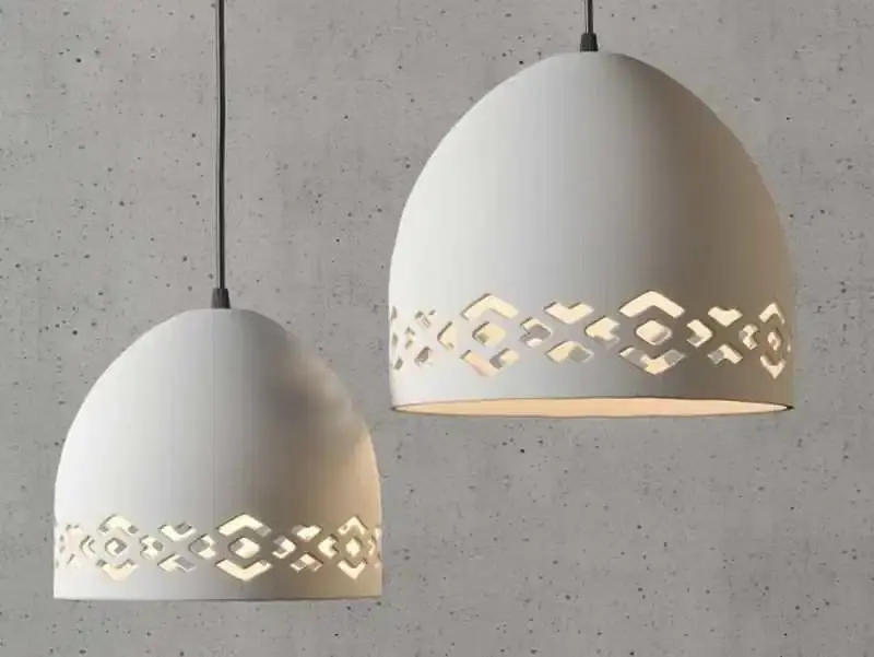Thumbnail: Ceramic Hanging Pendant lights - Lacey Dome
