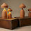 Thumbnail: Set of modern minimalist table lamps Naaya myco arranged in varying sizes and colors, burnt orange, nude beige, whites