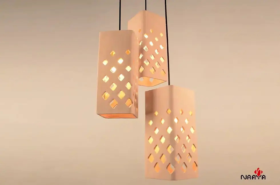 Thumbnail: Ceramic Hanging Pendant Light - Skylight Diamond