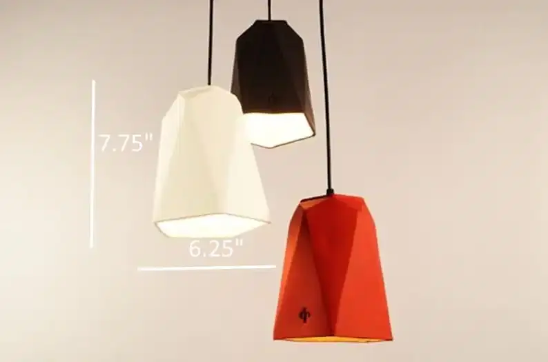 Thumbnail: Ceramic Geometric Hanging Lamp - Penta