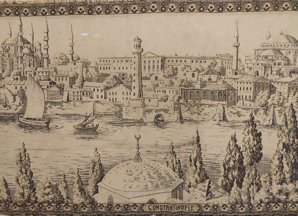 İstanbul motifli el yapımı Türk halısı