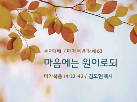 마가복음 강해(63) - 마음에는 원이로되