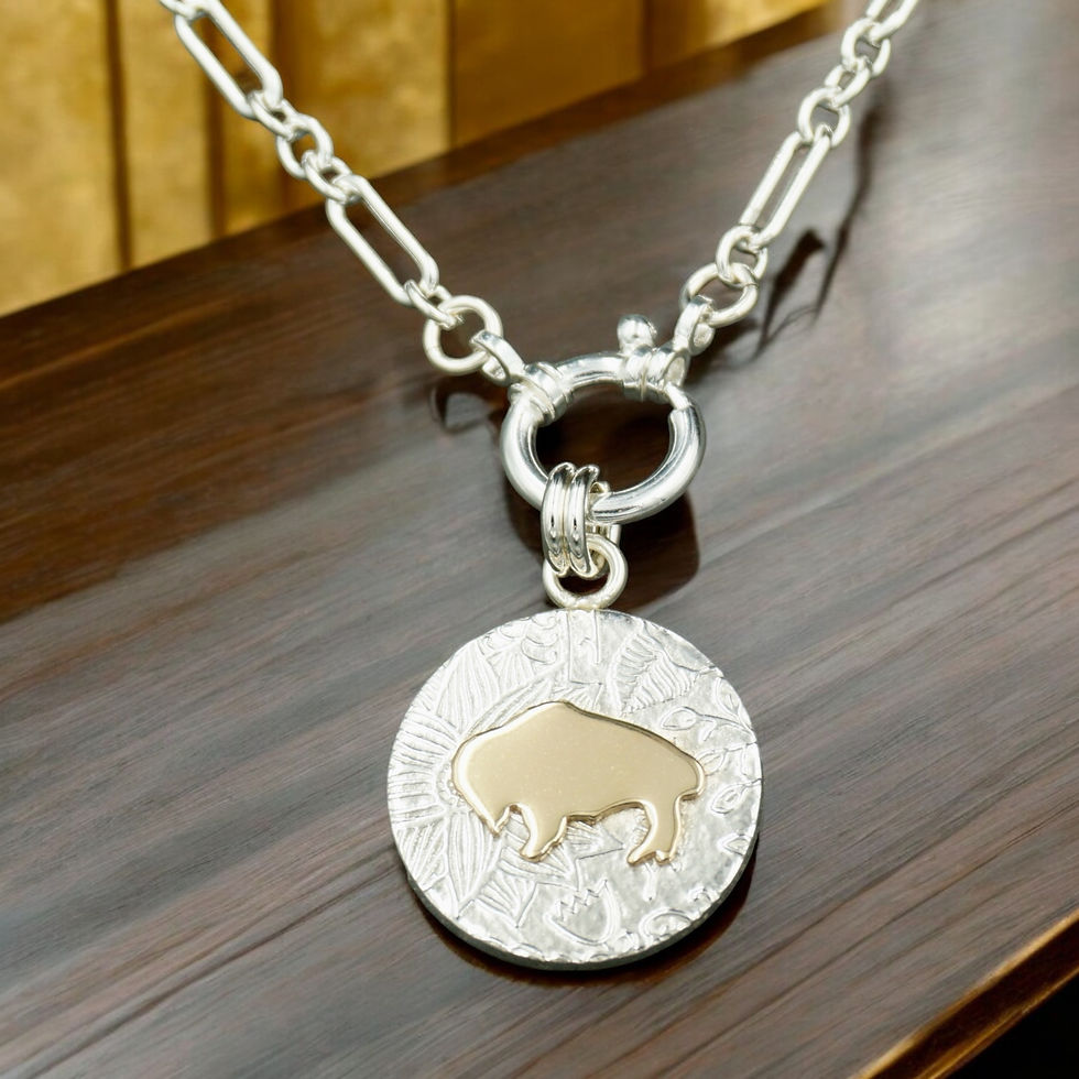 Buffalo Fiore Necklace - 14k Gold & Silver - Medium