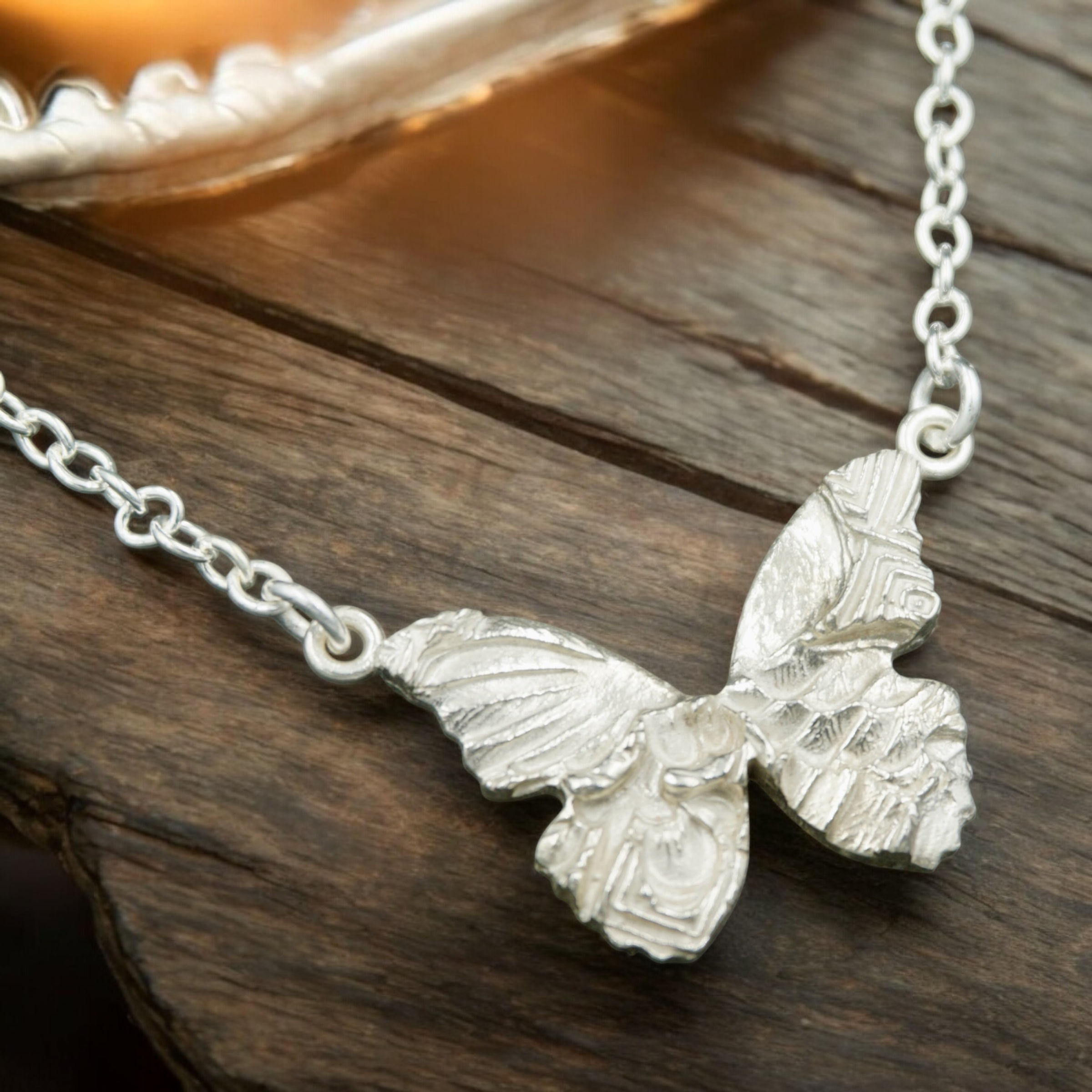 Skipper Butterfly Necklace - Sterling Silver