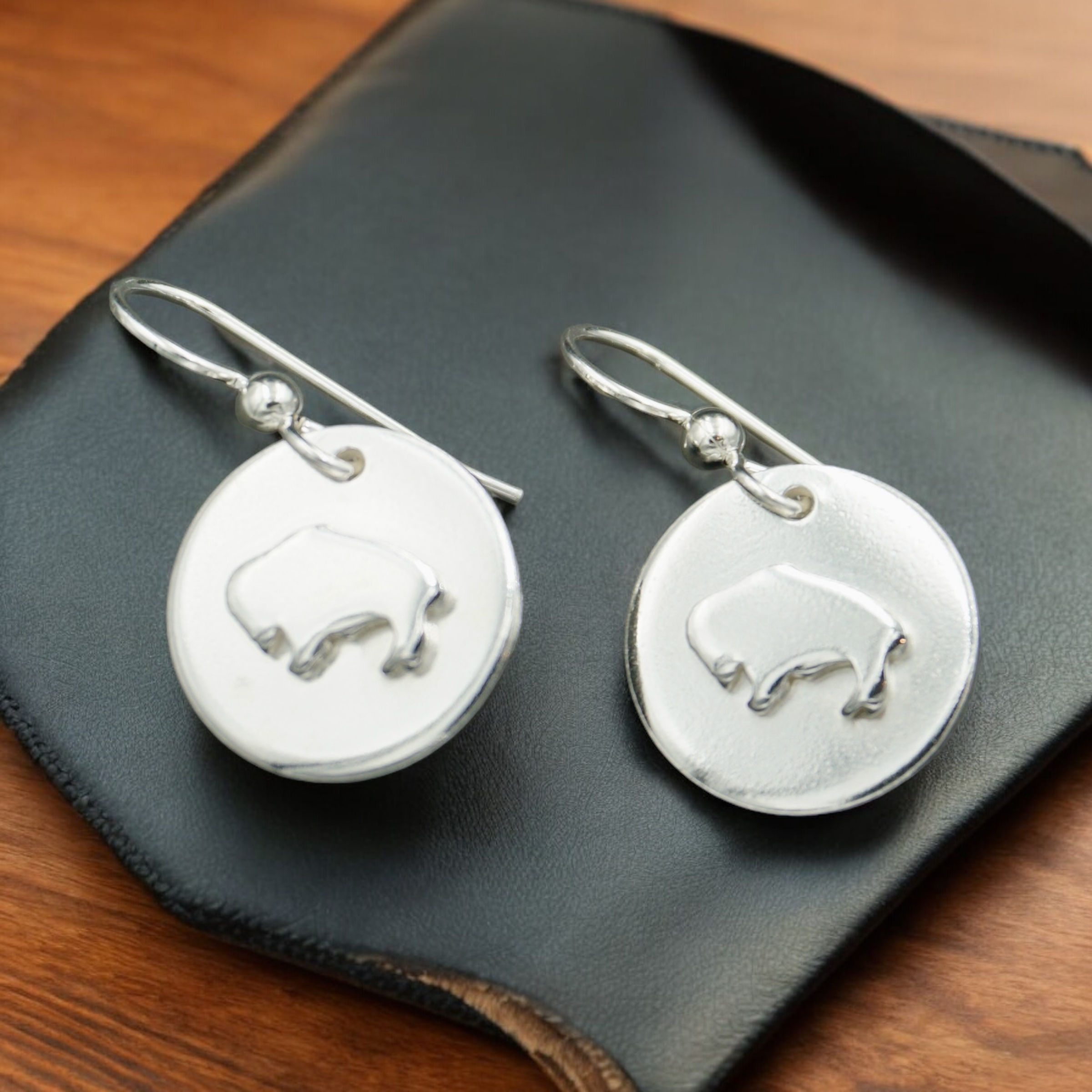 Buffalo Dangle Earrings - Sterling Silver