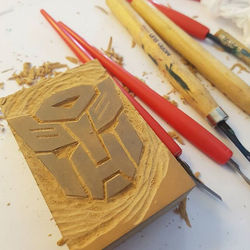 Autobots transform! Good morning art lovers. _) this is linocut, a technique used in making prints,