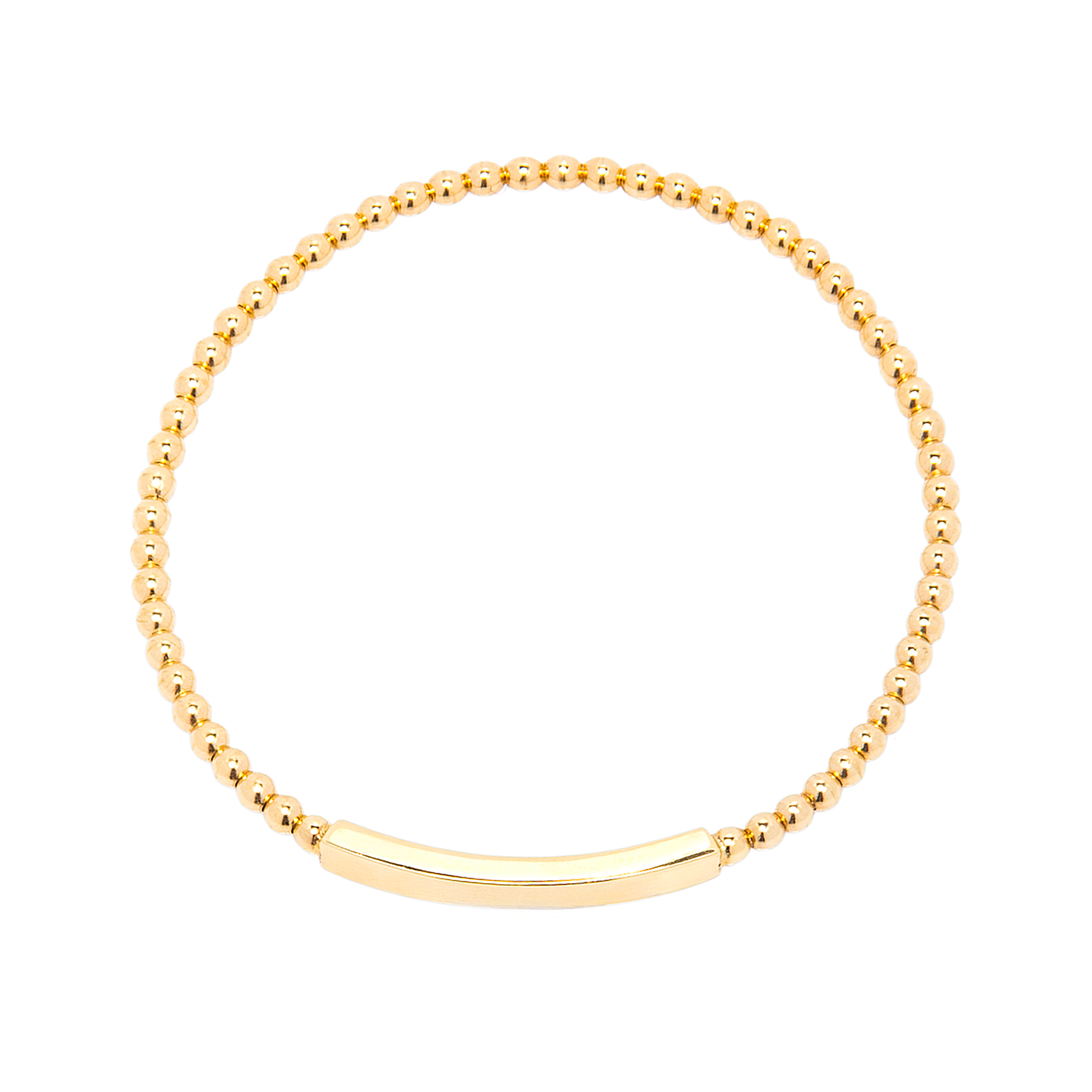 Pulseira de Ouro Amarelo 18k Bolinhas e Placa