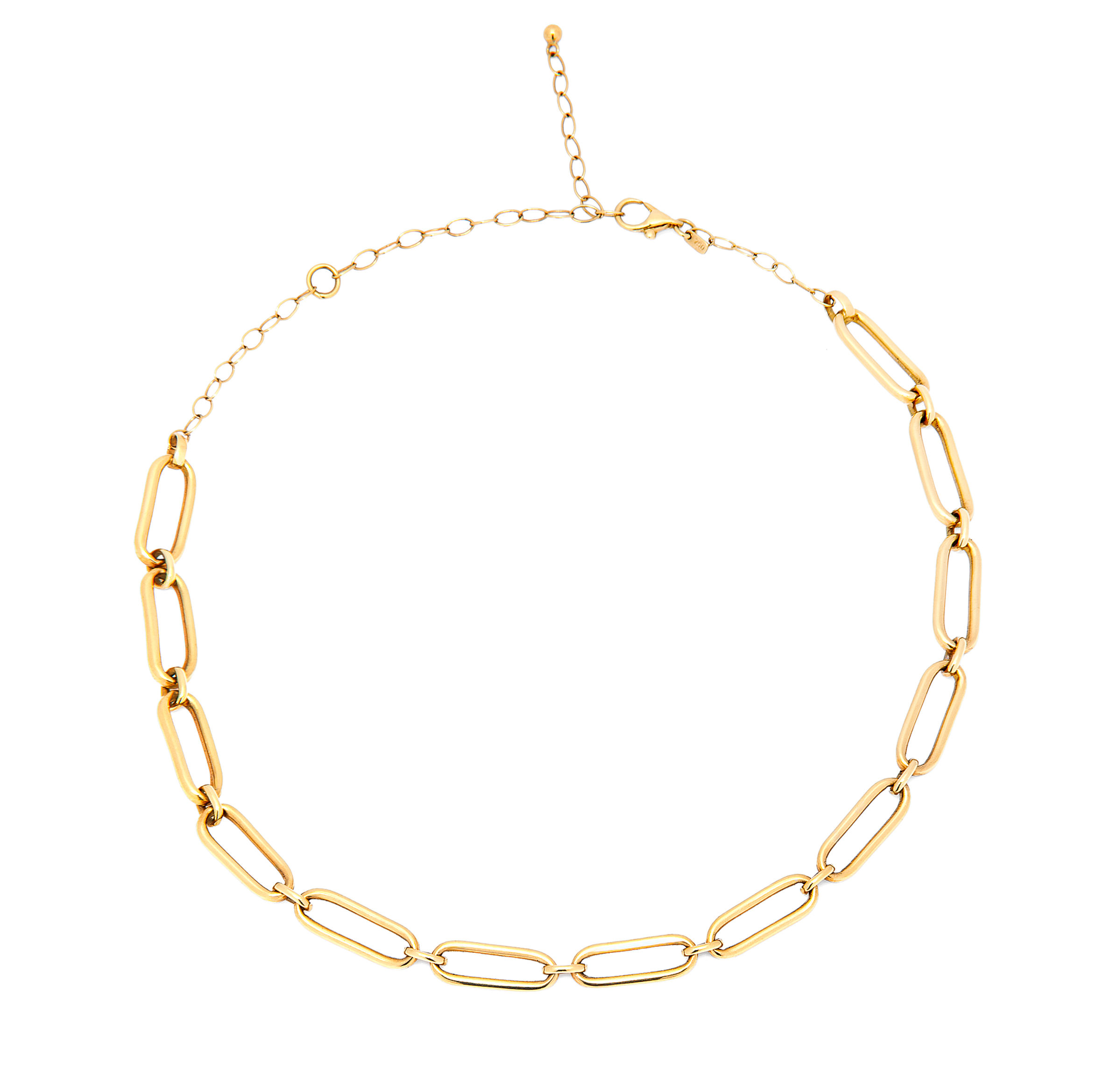 Gargantilha de Ouro Amarelo 18k Choker Elos Ovais