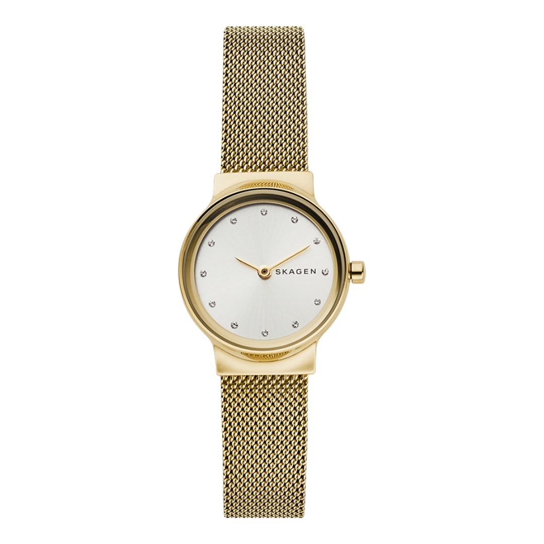 Relógio de Pulso Skagen SKW2717 Redondo Dourado Pulseira Esteira