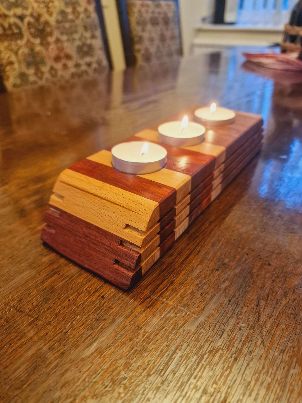 Thumbnail: Tealight holder, candle holder with hardwood 