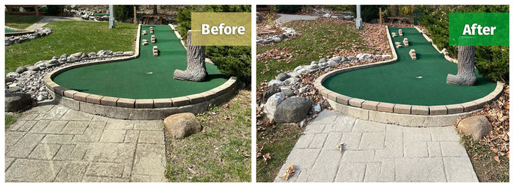 Before and after results of a mini golf course.