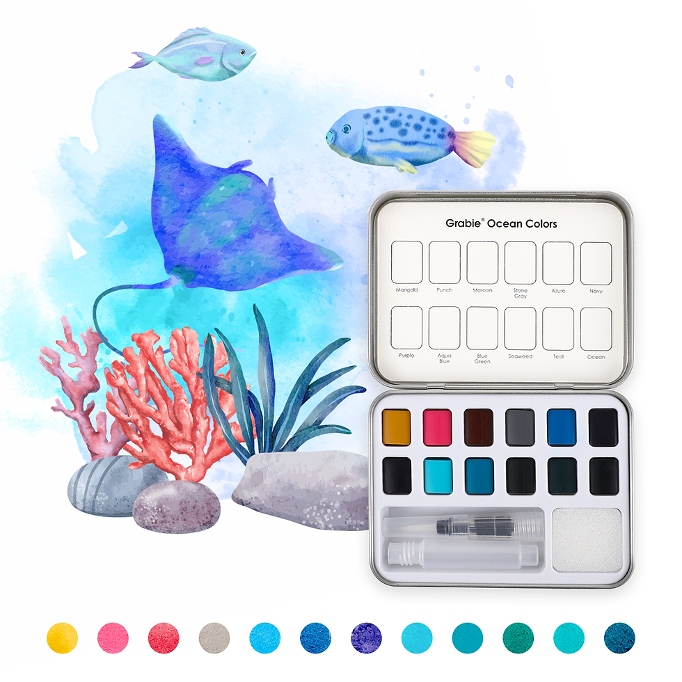 Thumbnail: Watercolor Pocket Set Of 12 With Brush: Essential