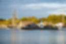 Sun setting in front of Mystic Seaport, an outdoor recreated 19th century seaport in Conne