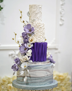 4tier Marble Geometric Purple cake