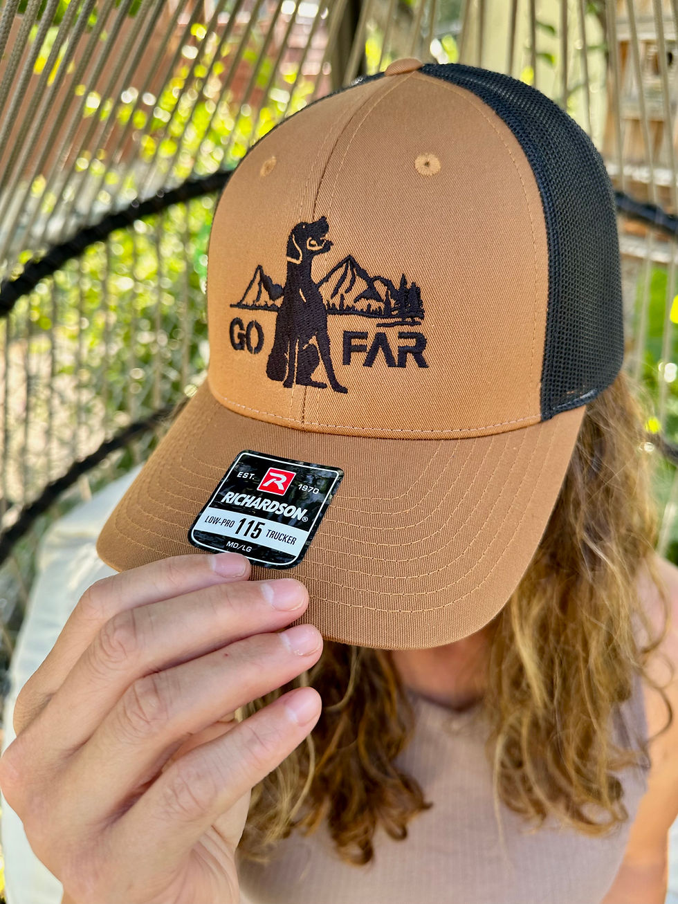 Thumbnail: Low Profile Trucker Hat- Carmel/black