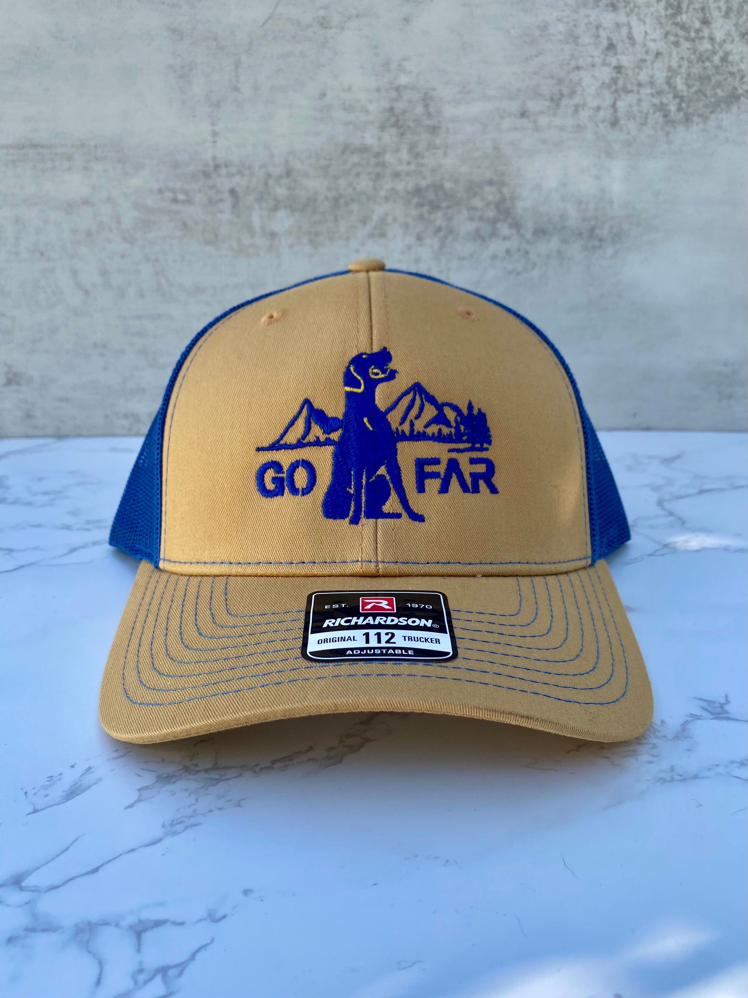 Trucker Snapback- Biscuit/true blue