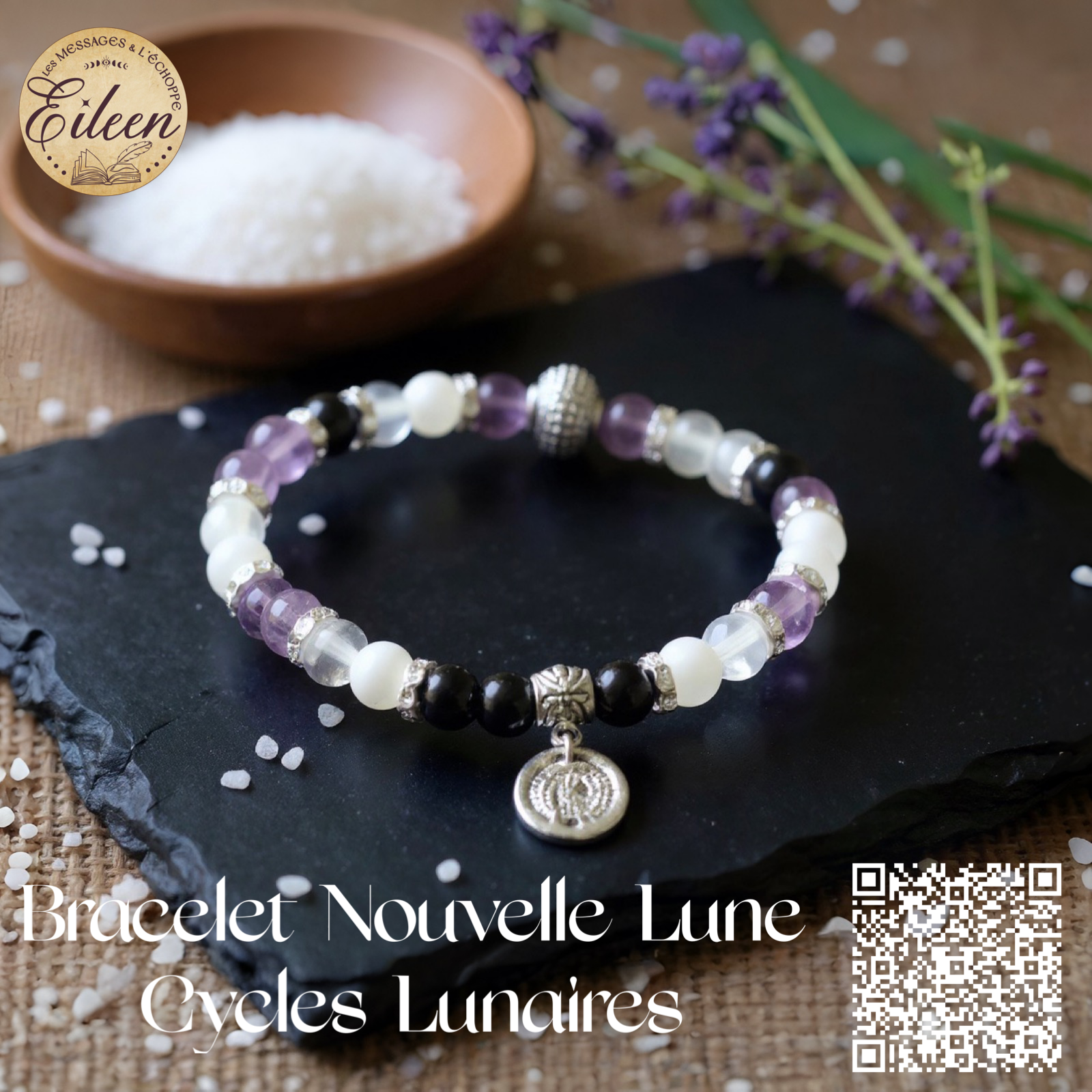 Bracelets de lithothérapie Cycles Lunaires Moonlight Drive Nouvelle Lune