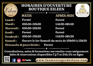 HORAIRES BOUTIQUE L'ÉCHOPPE D'EILEEN