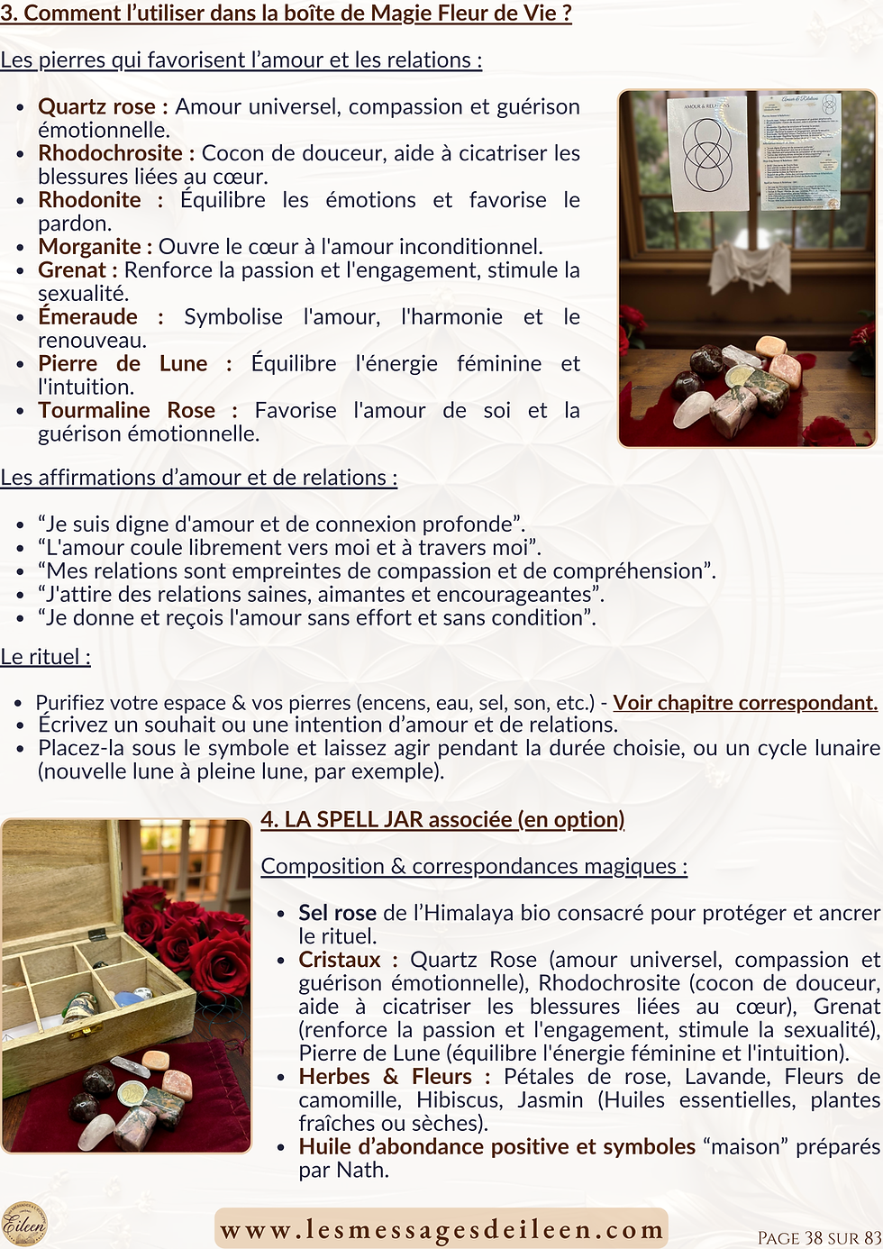 Miniature : Guide pratique BOÎTE EN BOIS DE MANGUIER FLEUR DE VIE POUR GRILLES DE CRISTAUX