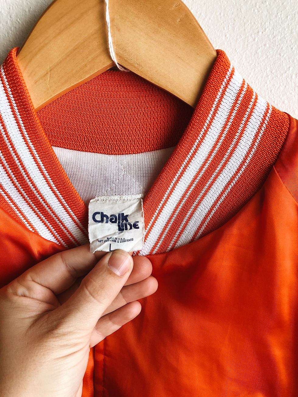 Thumbnail: 80s Bucs Chalk Line Satin Bomber 