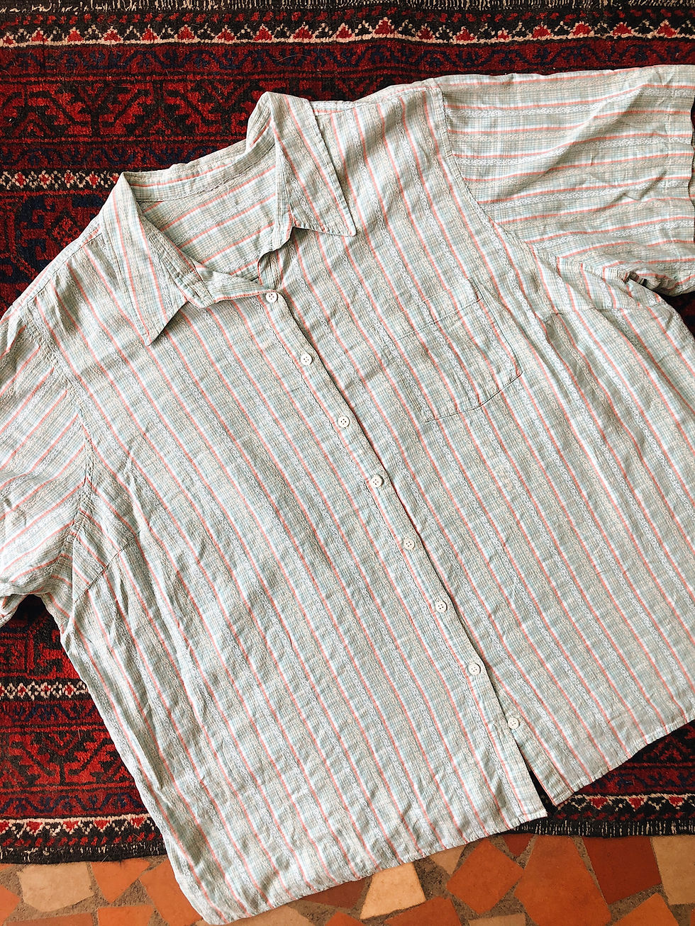 Miniatura: Striped Embroidered Button Up