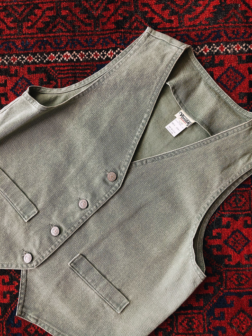 Miniatura: Green Denim Vest