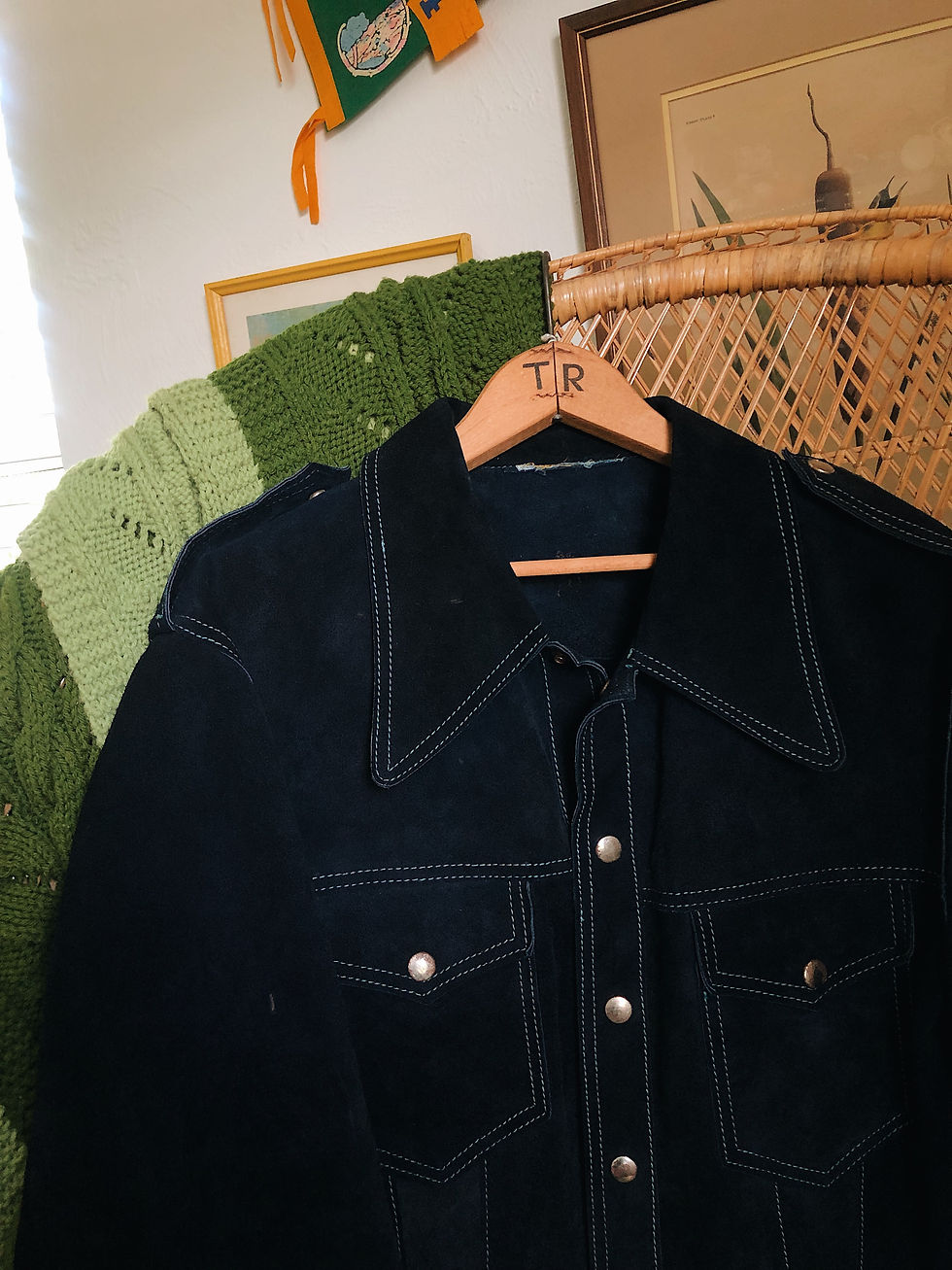Miniatura: Navy Leather Jacket