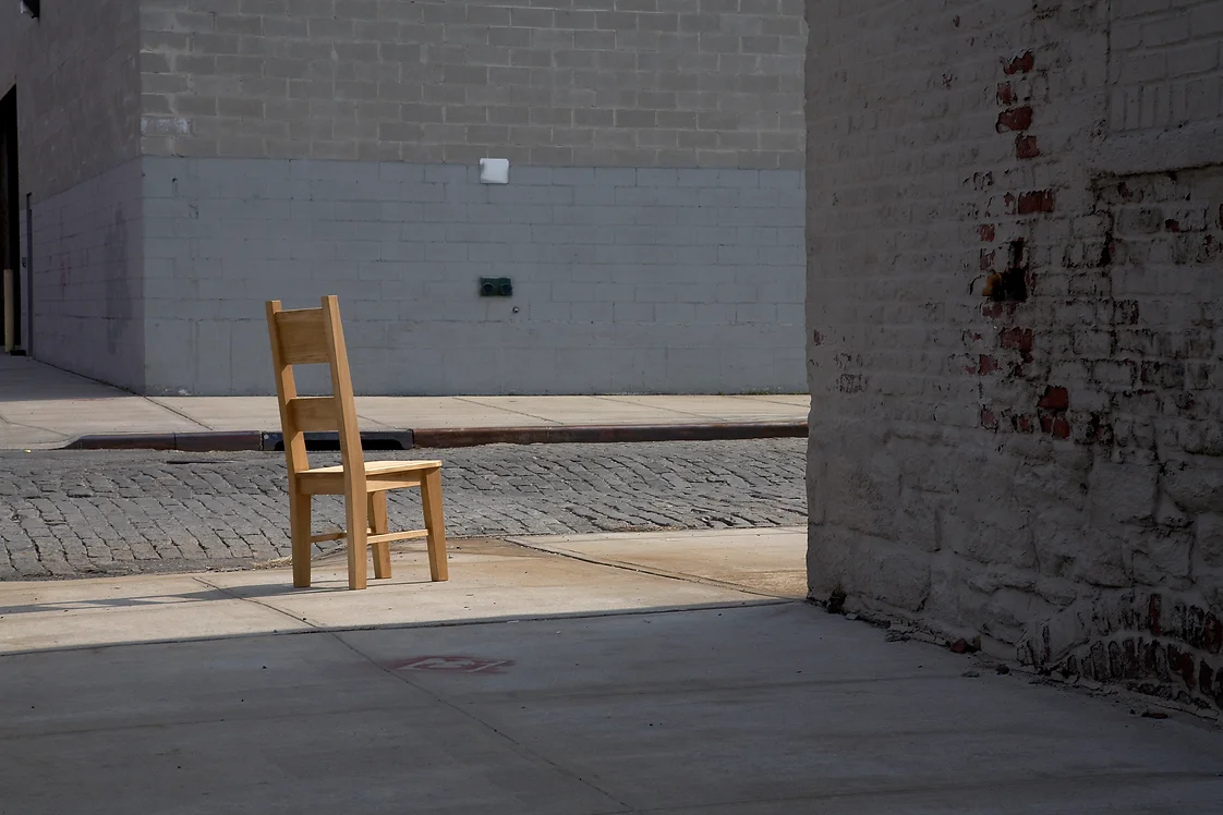 Chair on streetcorner