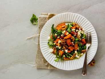 Fall Salad With Creamy Spinach Basil Dressing