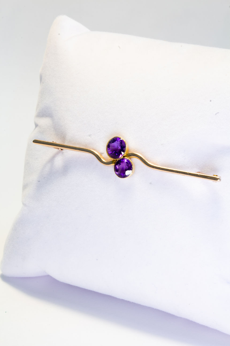 Thumbnail: Early 20th Century Double Amethyst Brooch