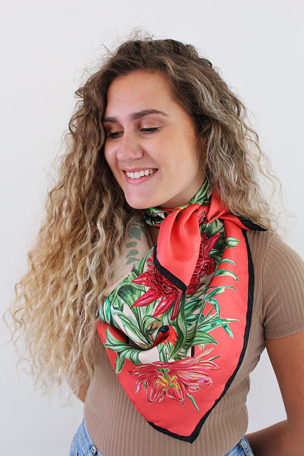 Thumbnail: 100% Silk Scarf - 'Outback Botanicals'