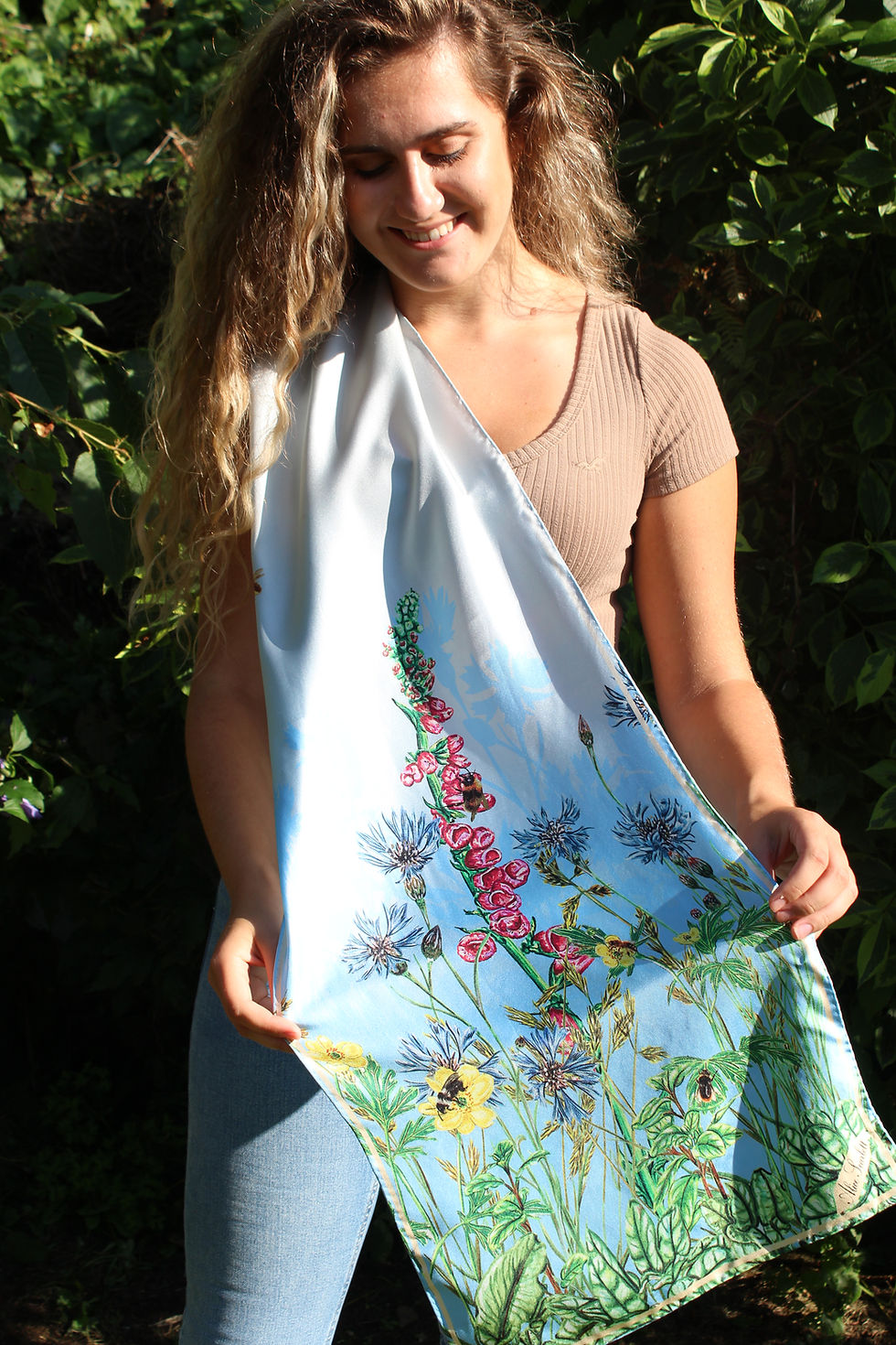 Thumbnail: 100% Silk Scarf - 'Misty Morning'