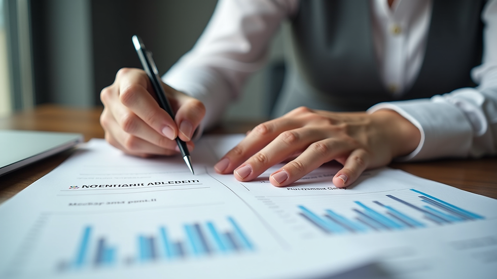 Close-up view of a financial planner’s hands writing on a retirement planning worksheet